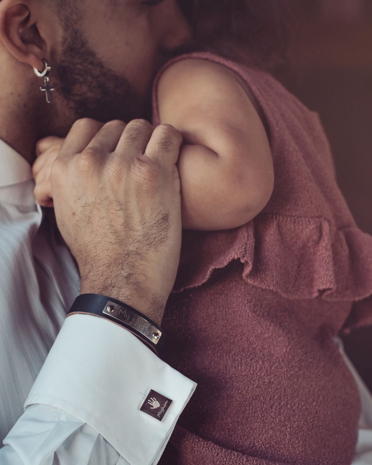 Handprint Or Footprint Cufflinks, Two Prints And Name cufflinks Handonheartjewellery