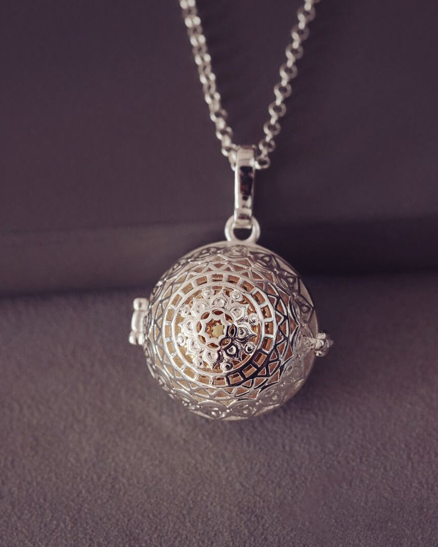 Patterned Ashes Urn Locket Necklace Gold