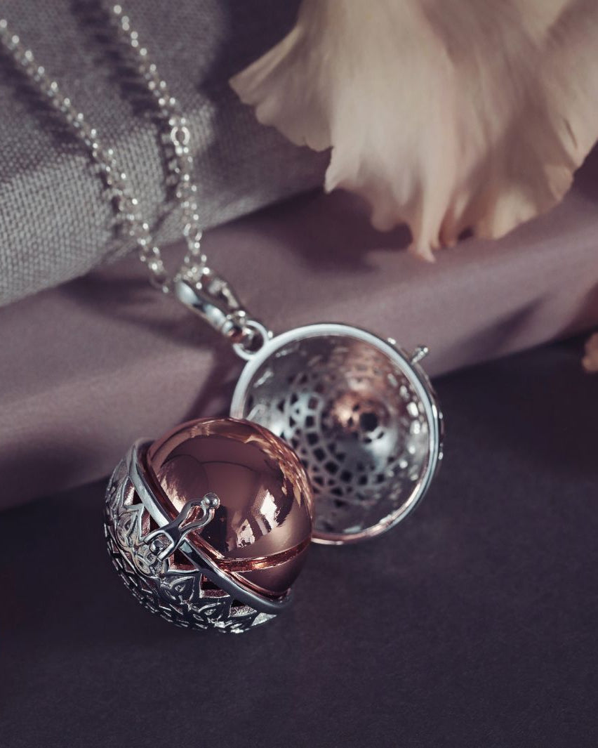 Patterned Ashes Urn Locket Necklace Bronze