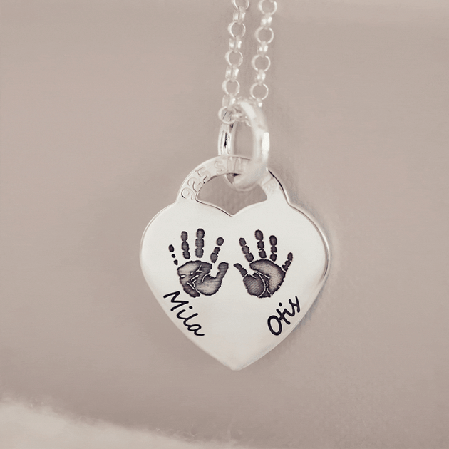 Handprint Necklaces Hand on Heart Jewellery