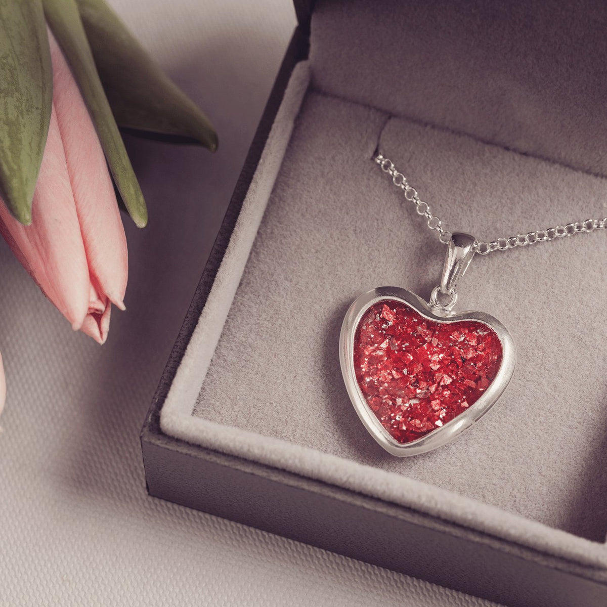 Memorial Heart Ashes Necklace