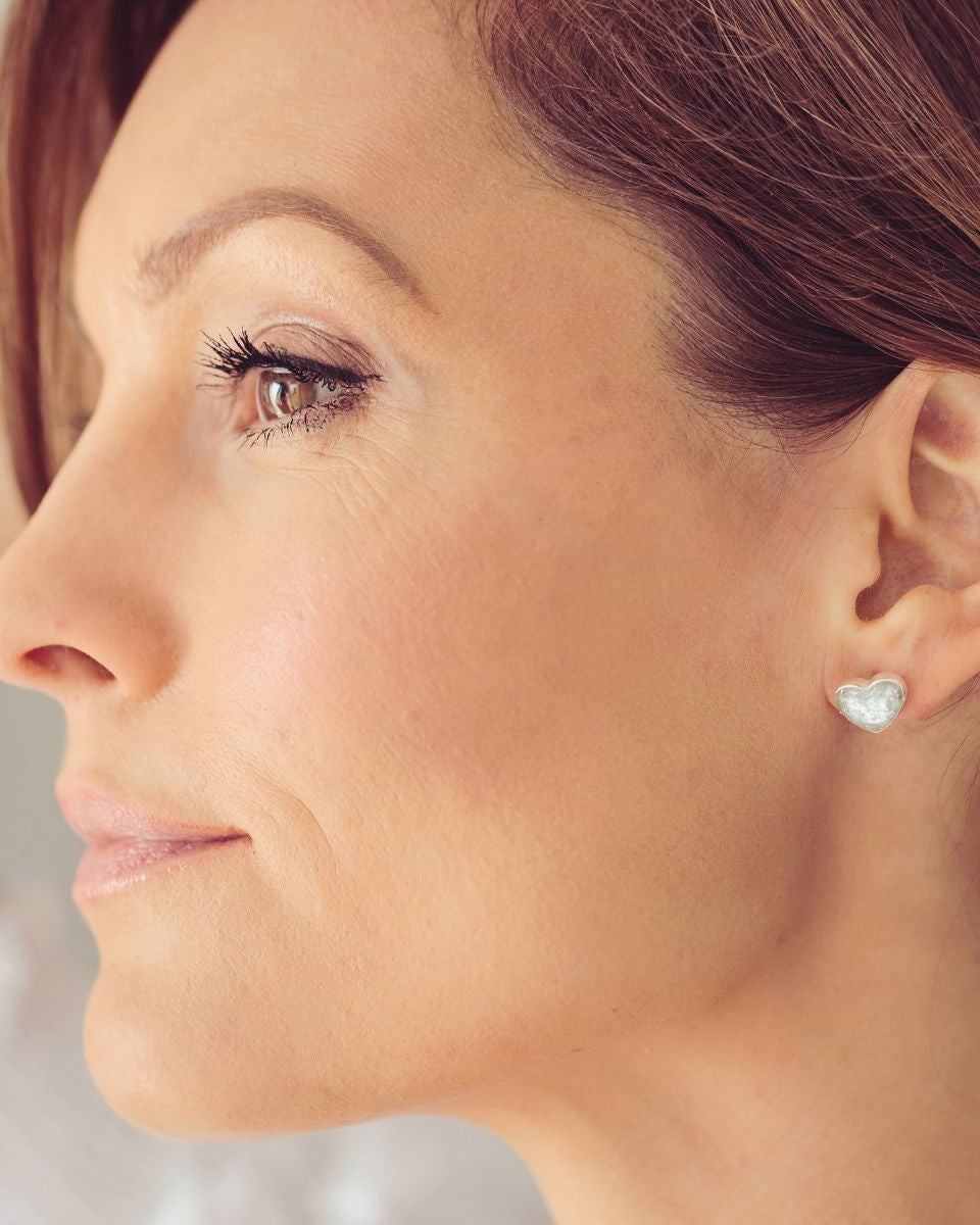 Cremation Ashes Heart Earrings