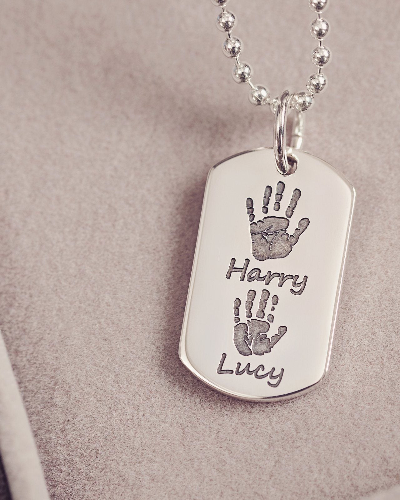 Handprint Dog Tag Necklace