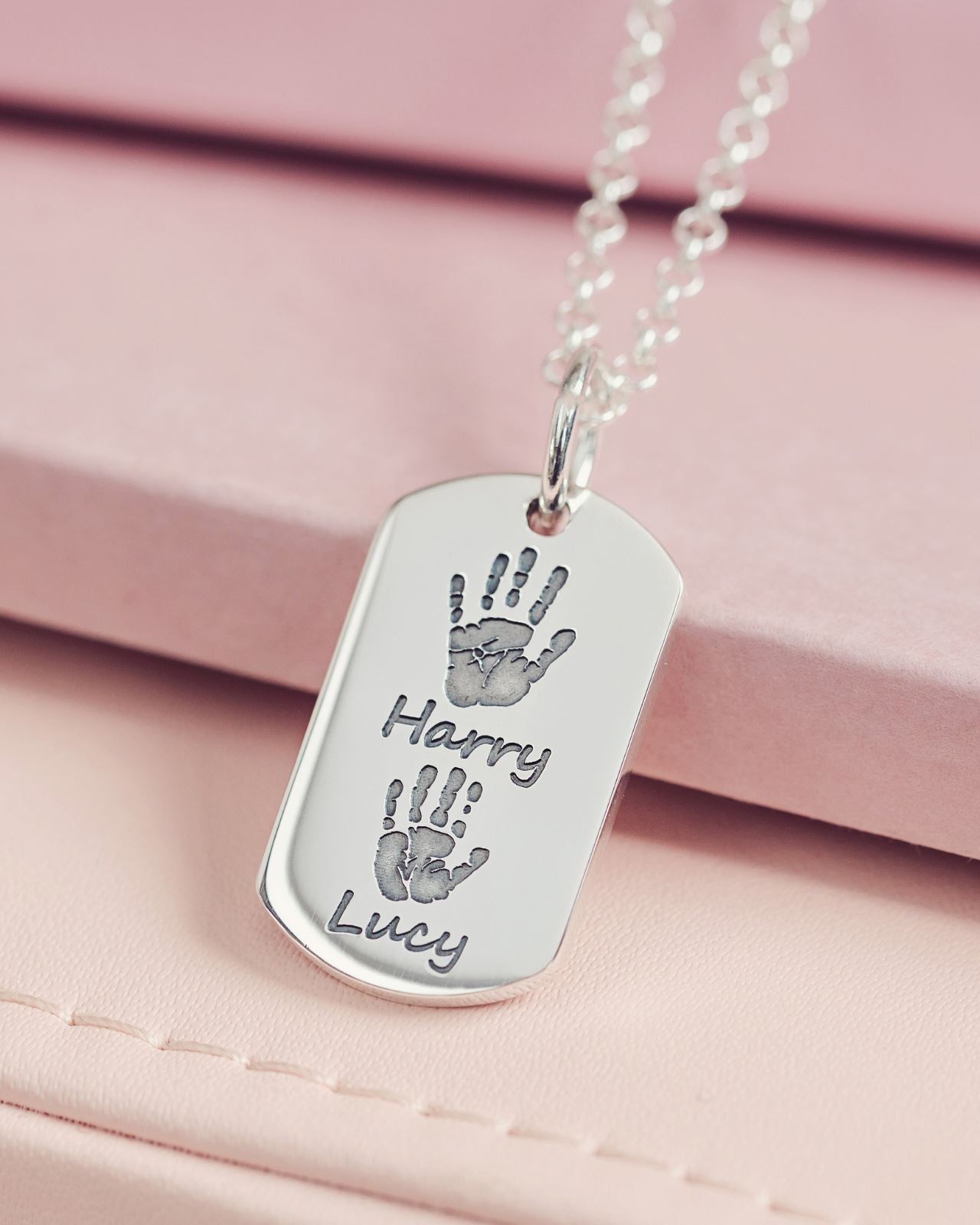 Handprint Dog Tag Necklace