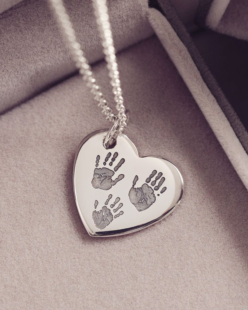 Handprint Heart Necklace