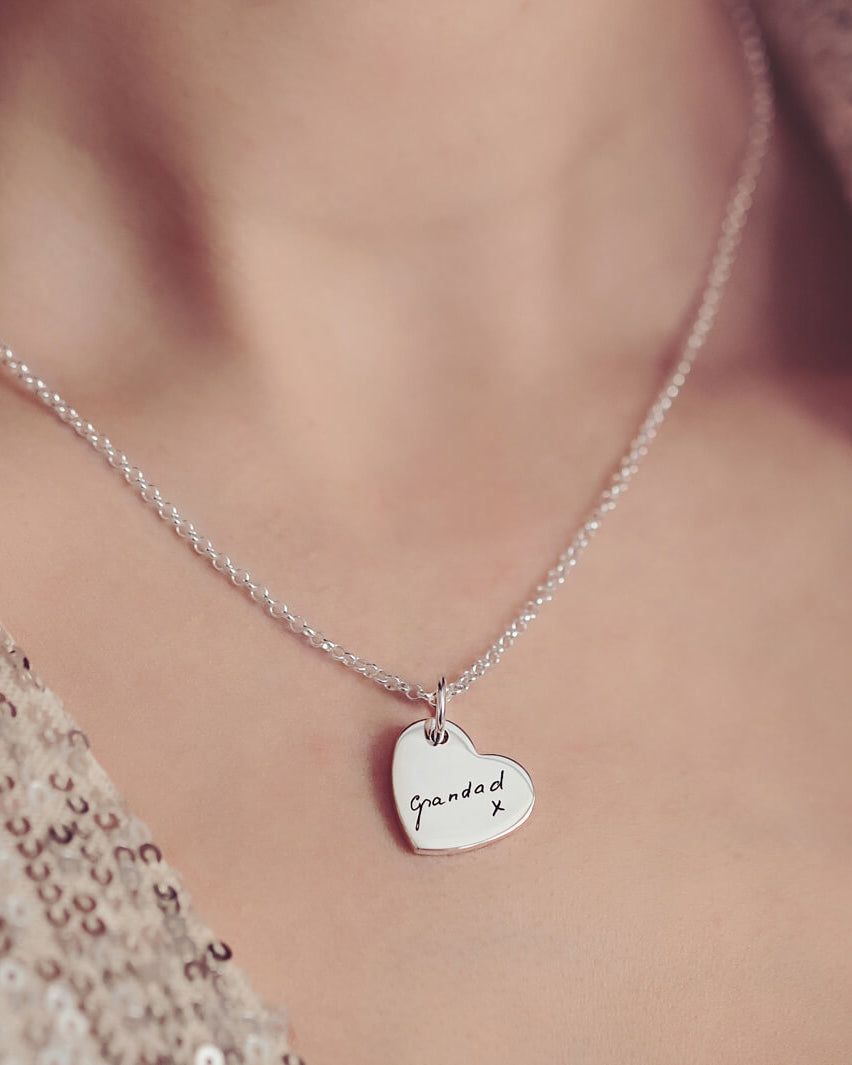 Handwriting Heart Necklace