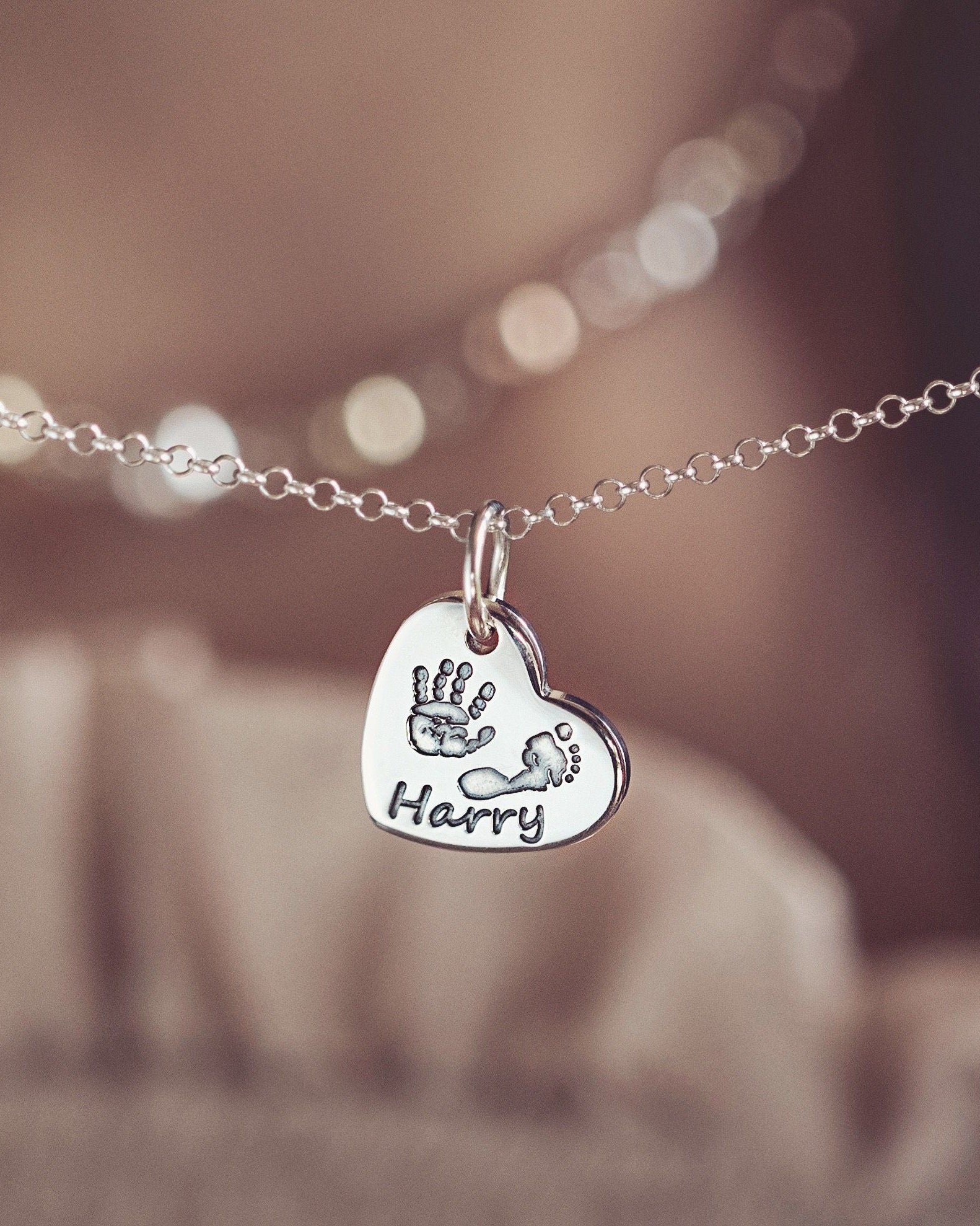 handprint footprint necklace