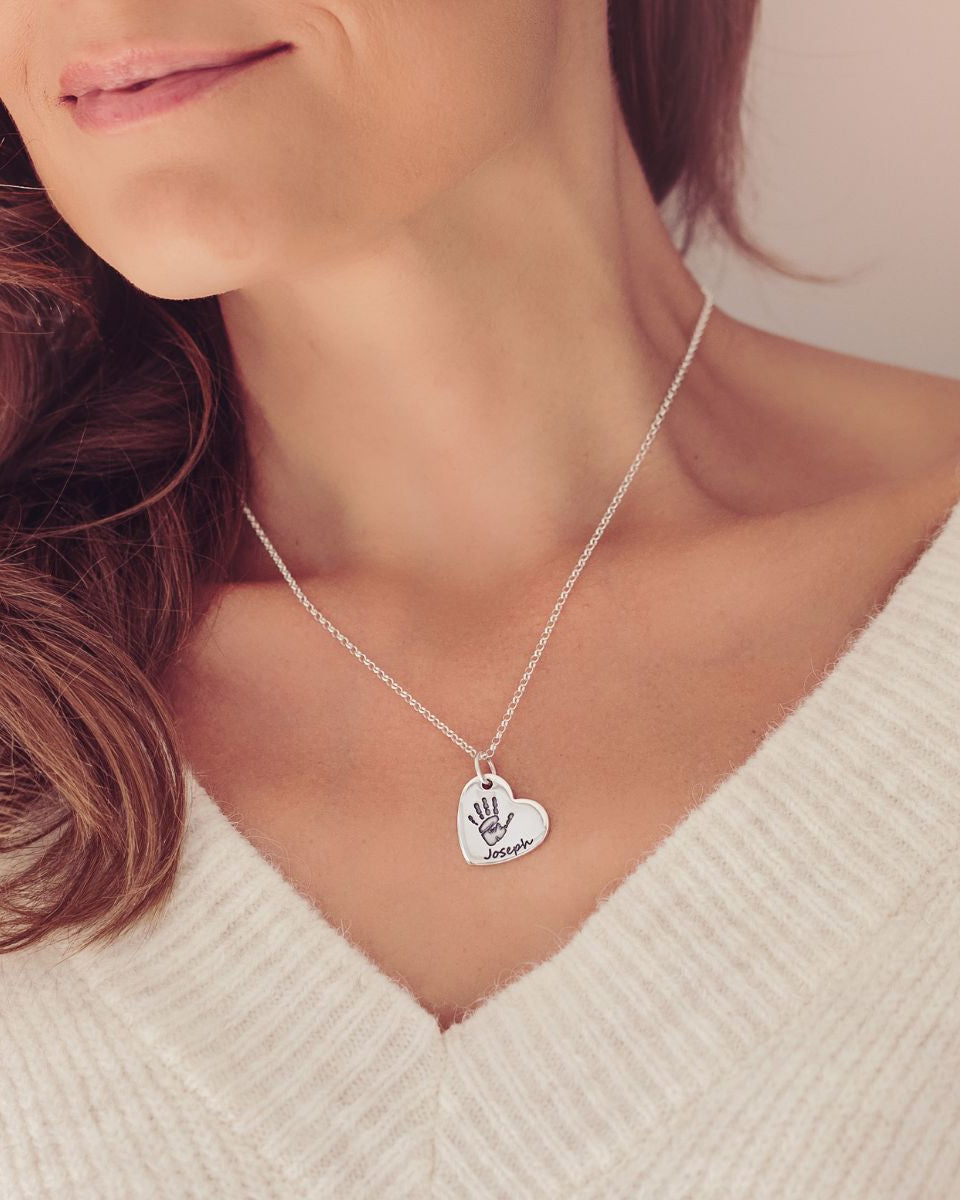 Handprint Heart Necklace