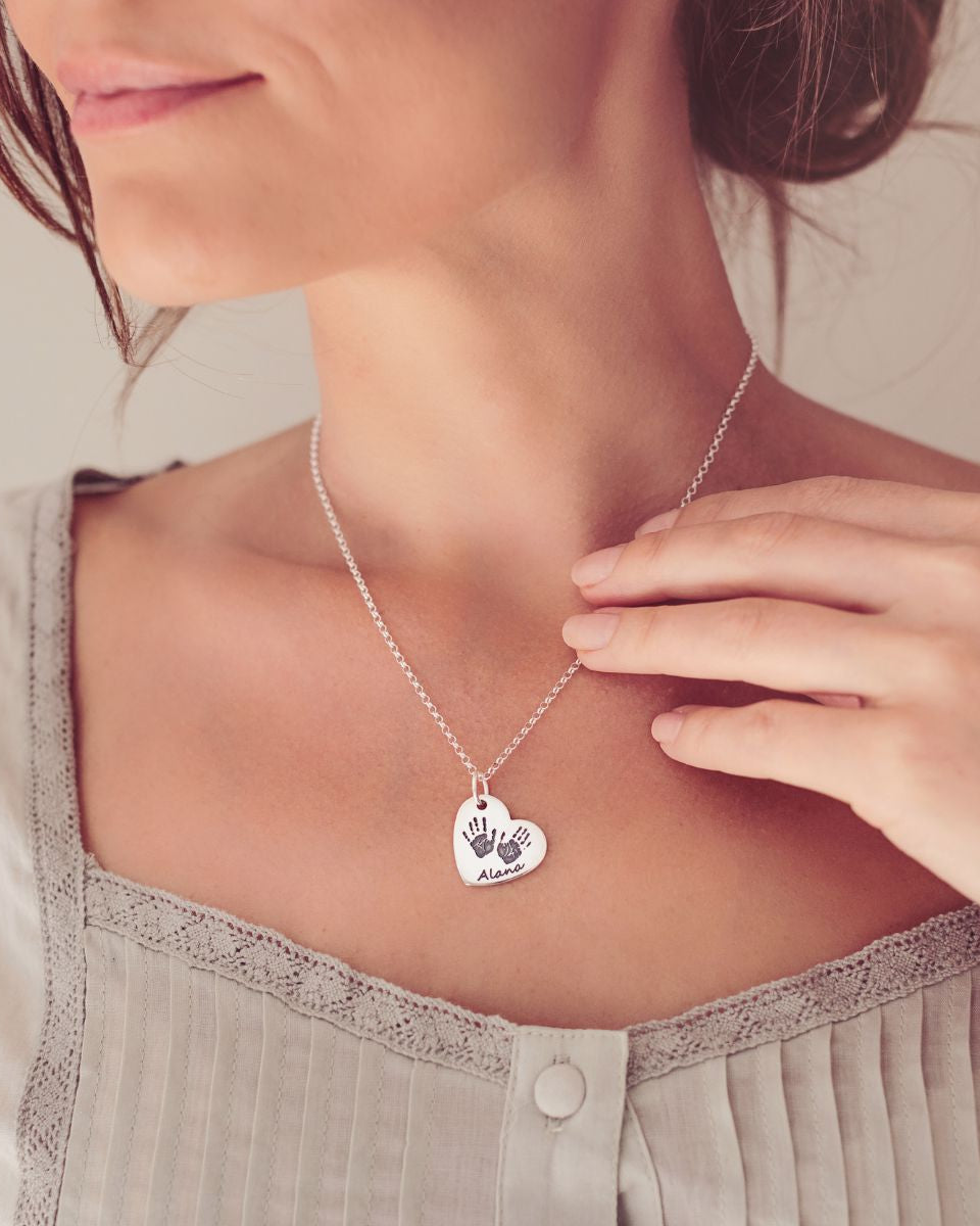 Handprint Heart Necklace