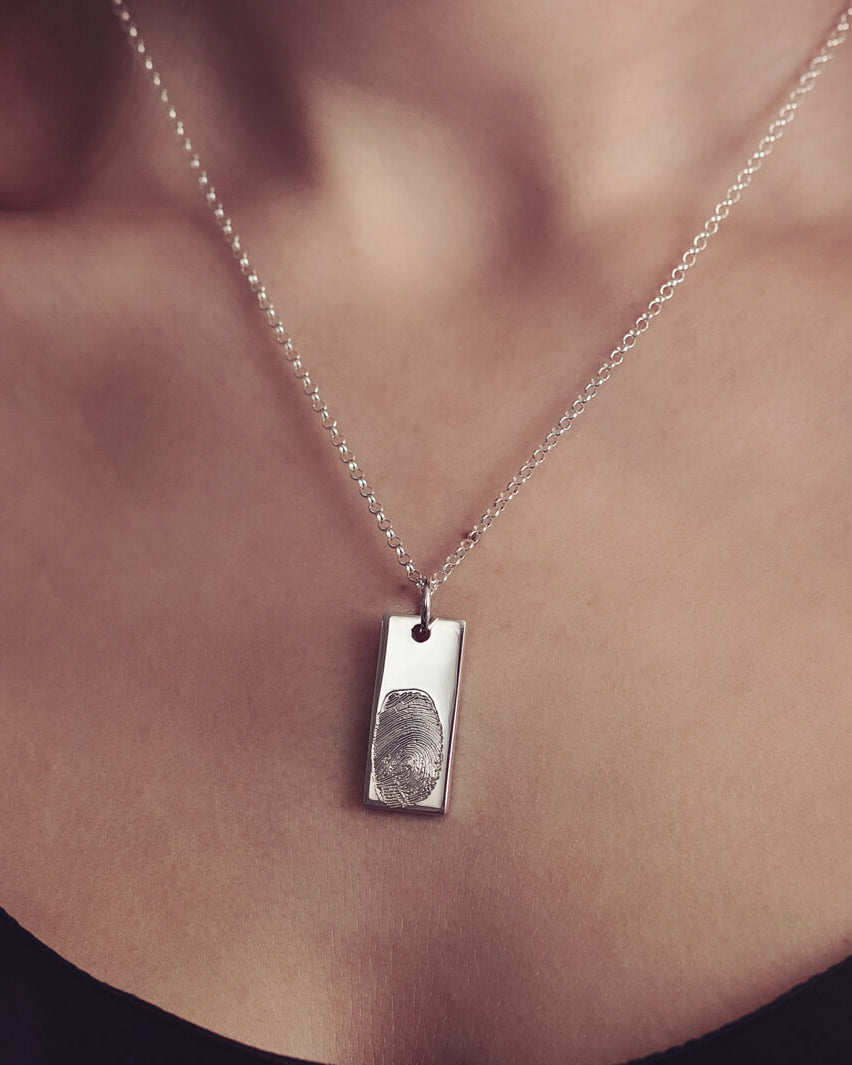 Memorial Fingerprint Tag Necklace