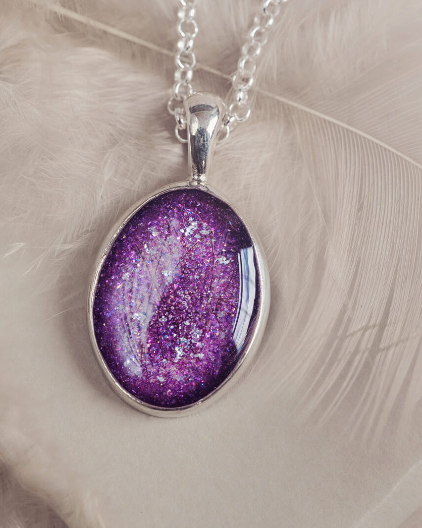 Memorial Hair Oval Pendant Necklace