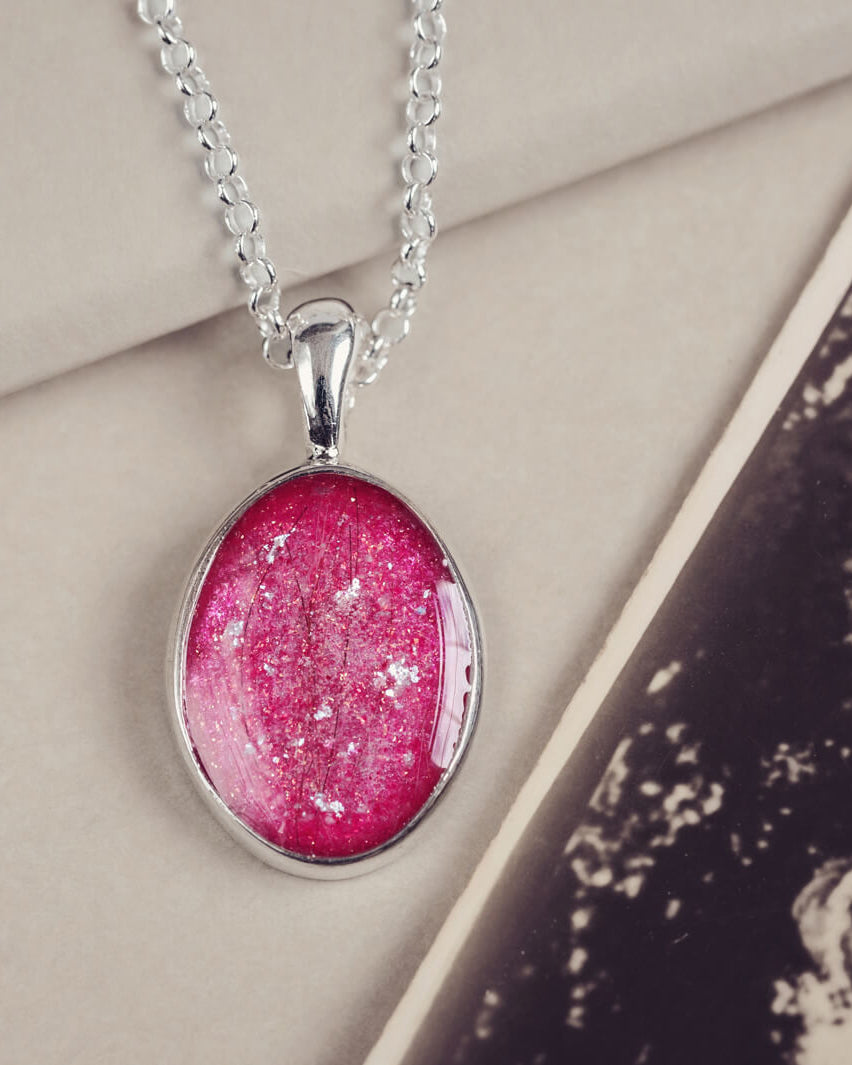 Memorial Hair Oval Pendant Necklace