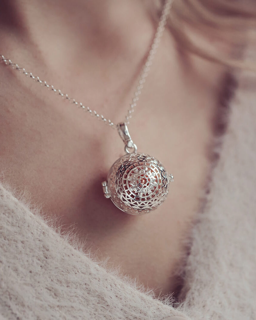 Patterned Ashes Urn Locket Necklace