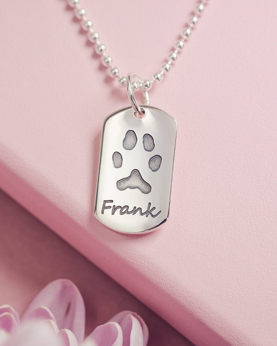 Pawprint Dog Tag Necklace