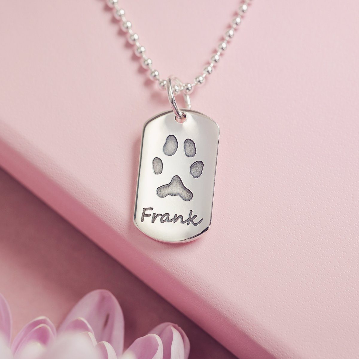 Paw print dog tag necklace clearance