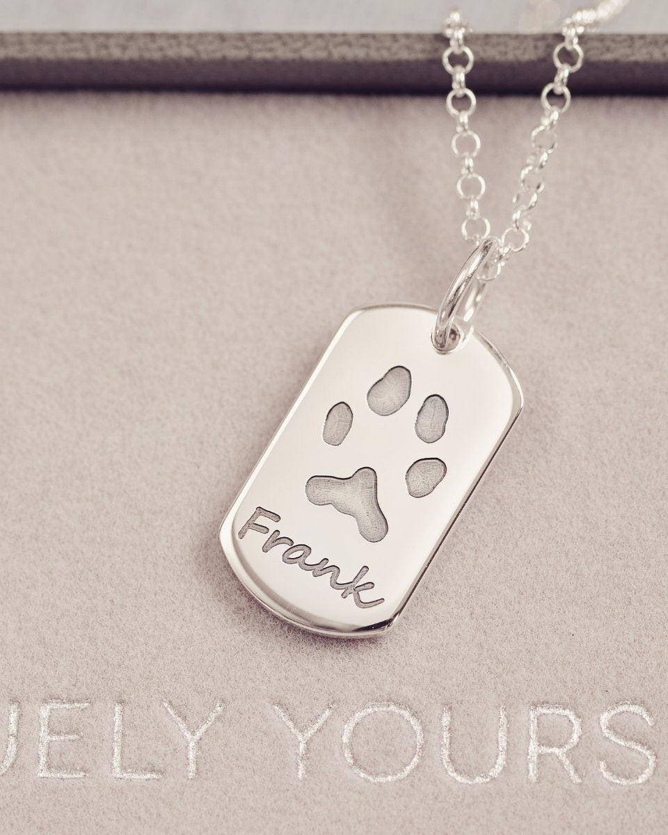 Pawprint Dog Tag Necklace