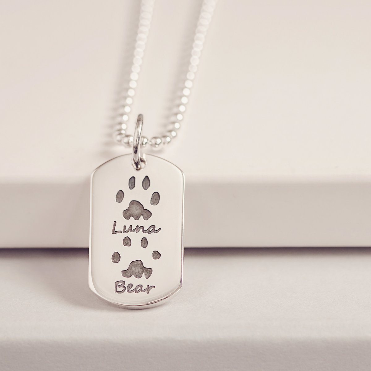 Paw print dog tag necklace clearance