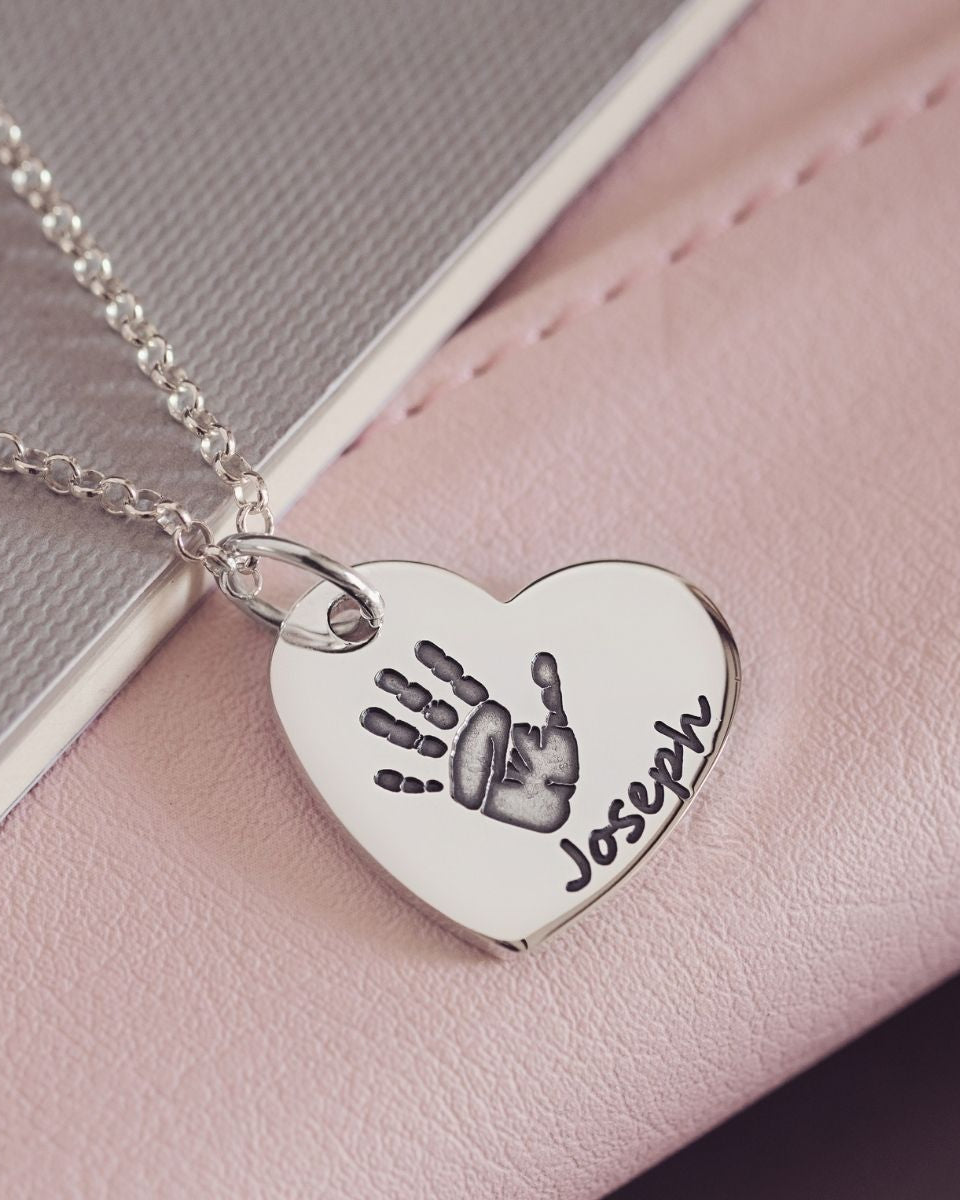 Handprint Heart Necklace