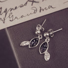Sterling silver marquise cut earrings, created with cremation ashes, crystal and resin