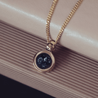 Gold Cremation Ashes Small Round Necklace