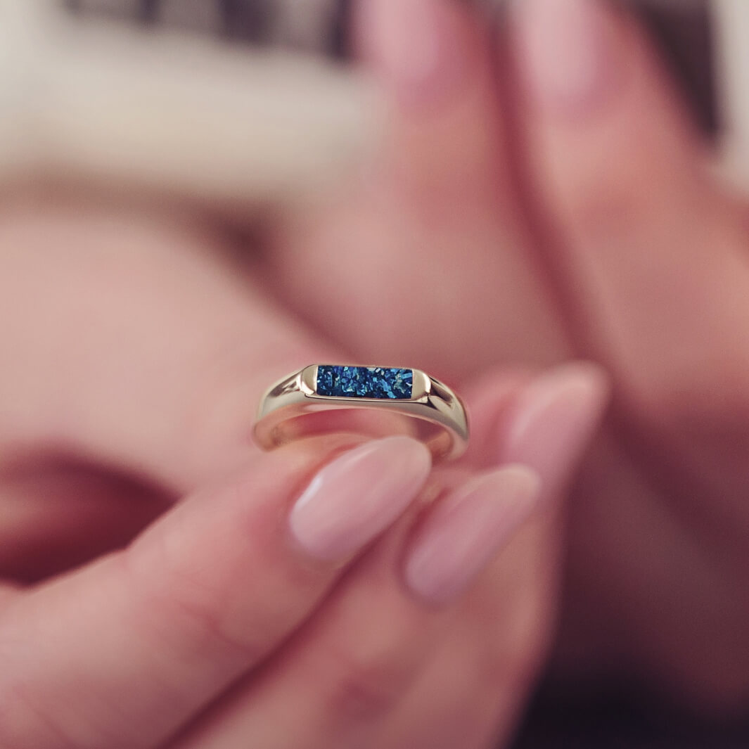 Ash Rings Band Gold Cremation Ashes Ring | Ashes Jewellery