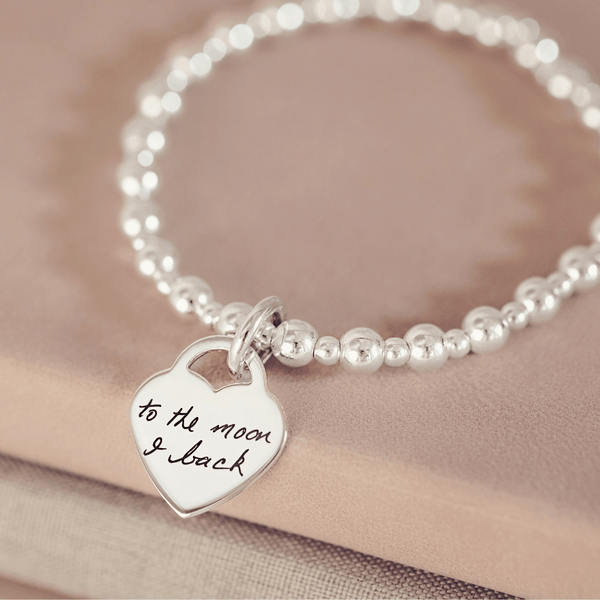 Silver ball bracelet with heart on sale