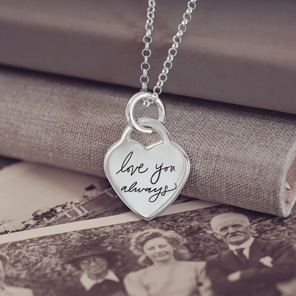 Handwriting pendant hot sale necklace