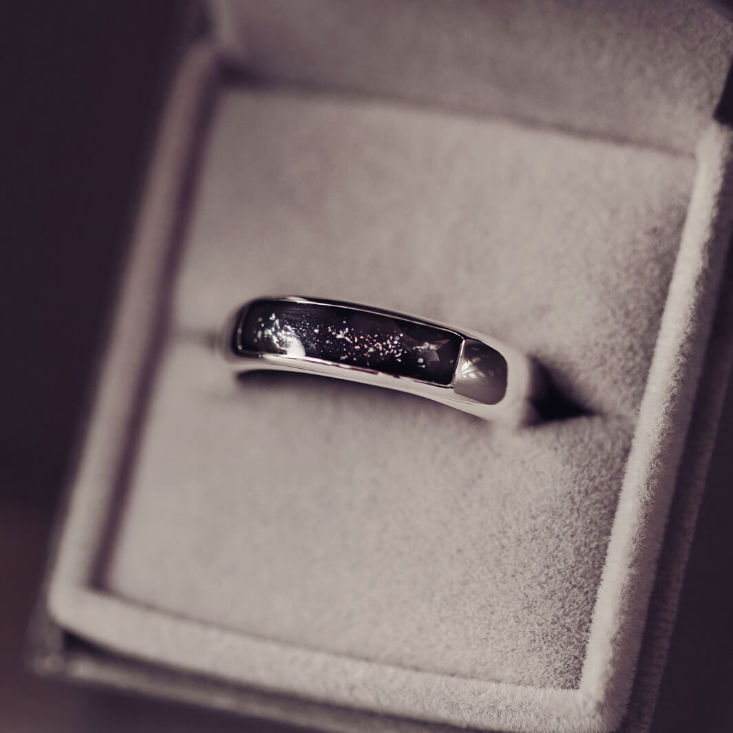 Mens Cremation Ashes Ring Band