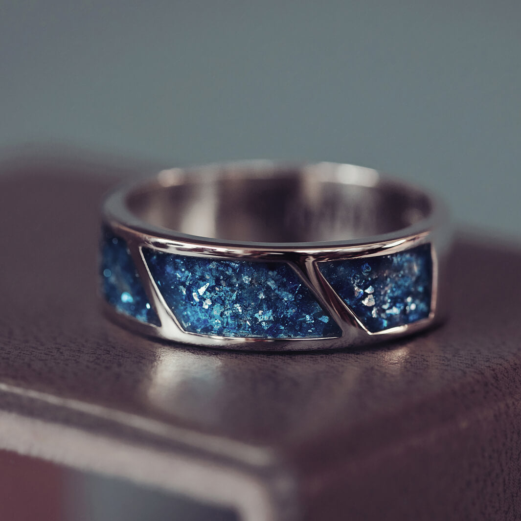 Memorial Ashes Mens Ring | Cremation Ashes Jewellery