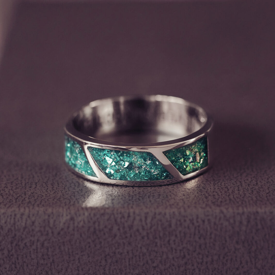 Memorial Ashes Mens Ring | Cremation Ashes Jewellery