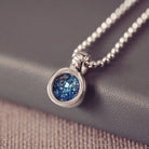 Mens Ashes Round Pendant Necklace