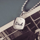 Mens Cremation Ashes Square Tag Necklace