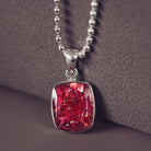 Mens Cremation Ashes Square Tag Necklace