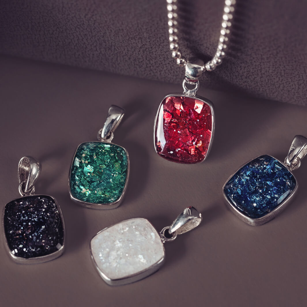 Mens Cremation Ashes Square Tag Necklace