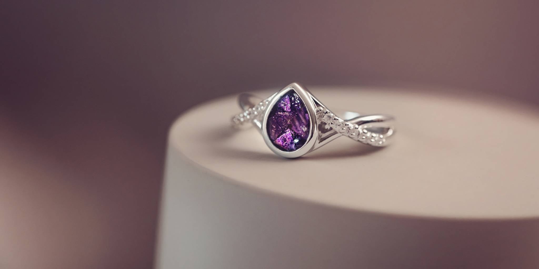 Purple Ashes Stone Ring