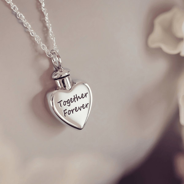 Memorial Ashes Heart Pendant with Engraving - Little Fingers 'n' Toes