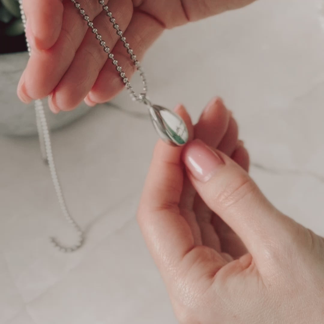Teardrop Cremation Ashes Urn Necklace