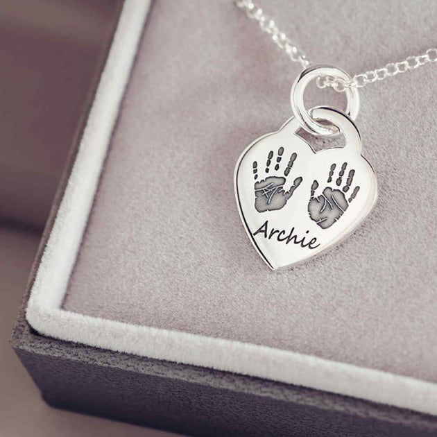 Handprint Necklaces Hand on Heart Jewellery