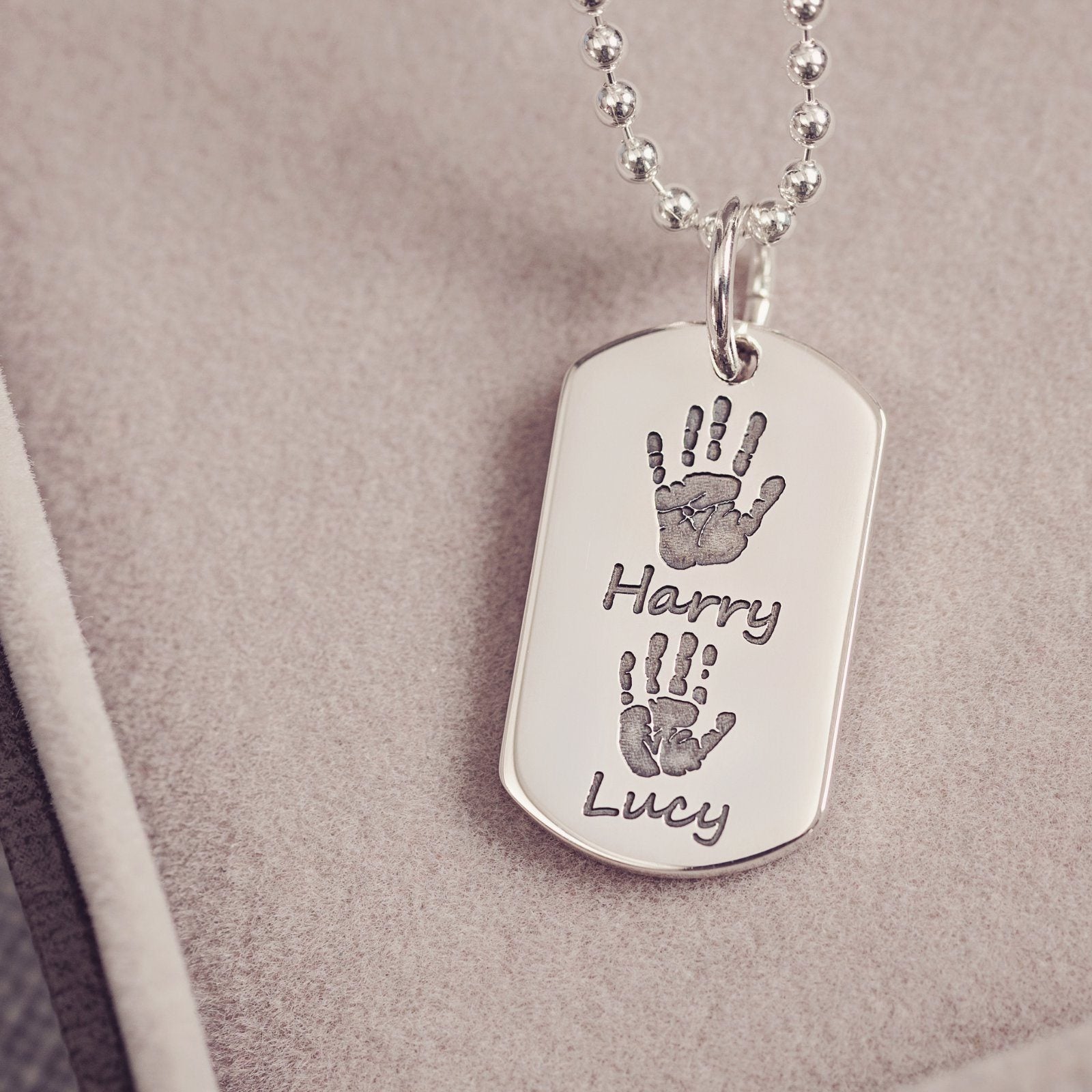 Handprint Dog Tag Necklace