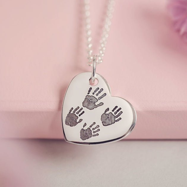 Handprint Necklaces Hand on Heart Jewellery