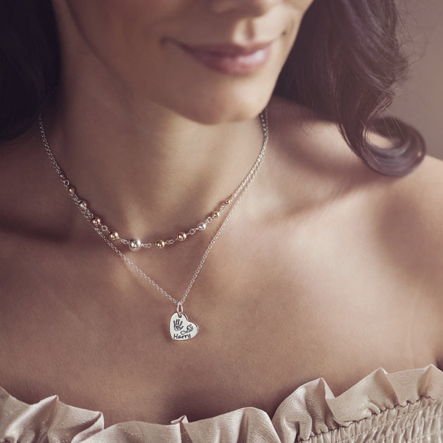 Handprint Necklaces Hand on Heart Jewellery