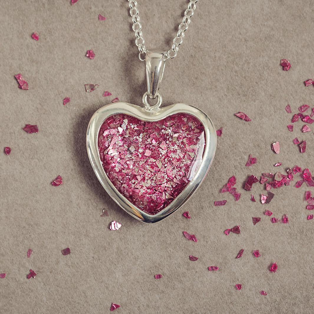 Memorial Heart Ashes Necklace Cremation Ash Jewellery