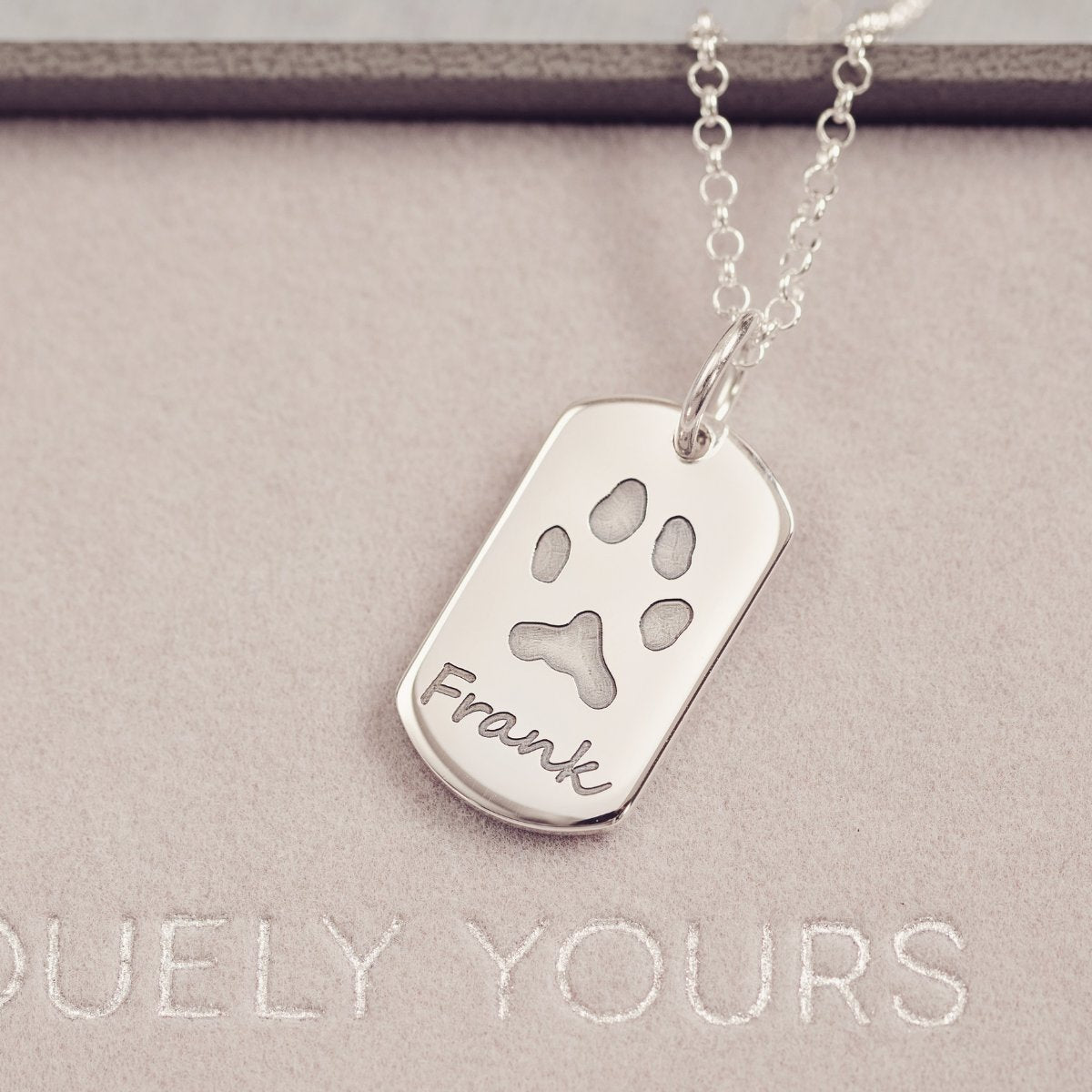 Pawprint Dog Tag Necklace